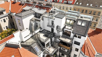 2 ZIMMER NEUBAUWOHNUNG IM 1. DACHGESCHOSS MIT CA. 20 m² DACHTERRASSE II ERSTBEZUG II NÄHE SIEBENBRUNNENPLATZ II