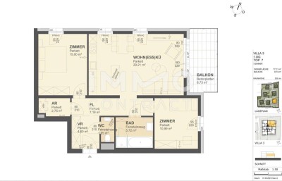 KREMSER WOHNDOMIZIL3Zi- 77qm- Balkonwohnung, Lift, Tiefgarage, in beliebter Grünruhelage