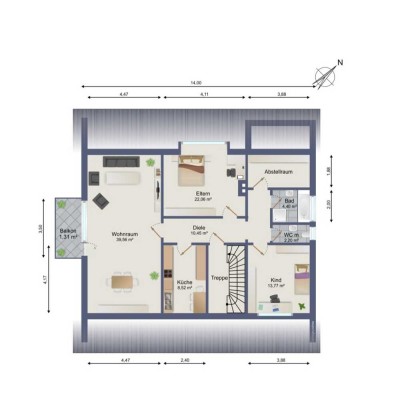 Charmante 4-Zimmer- Wohnung zur Miete in 76316 Völkersbach