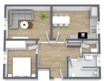 Sanierte 2-Zimmerwohnung mit separater Küche