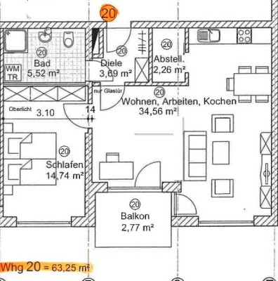 Gepflegte 2-Zimmer-Wohnung mit Balkon in Meitingen