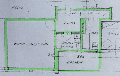 Helle 1-Zimmer Wohnung mit Balkon im 3. OG in Hildesheim