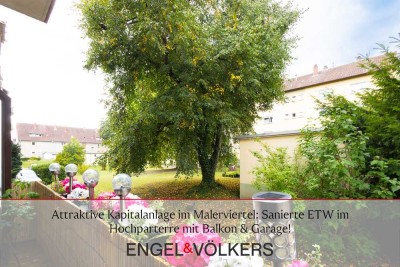 Attraktive Kapitalanlage im Malerviertel: Sanierte ETW im Hochparterre mit Balkon & Garage!