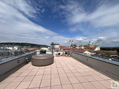 Traumhafte DG-Wohnung im Zentrum von Klosterneuburg - 57m2 große Dachterrasse - Gekühlt - Garage - Gartennutzung!