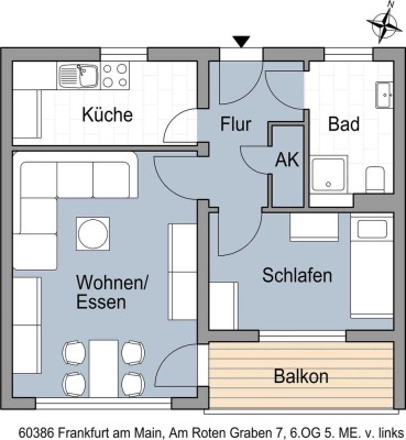 2 Zimmerwohnung mit Balkon