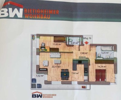 Wohnungstausch -  Lothar-Späth-Carrè 3-Zi.-Whg. in Bietigheim, gegen kleinere Wohnung bis 850€ warm