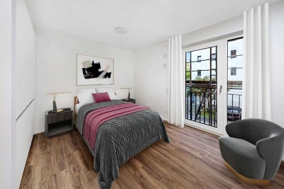 Erstbezug - Möbliertes 1 Zimmer-Apartment mit Einbauküche und Abstellraum - Typ J - Innenhof