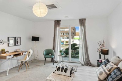 Einziehen und wohlfühlen:
4-Zimmer-Neubau-Wohnung mit großer Terrasse und Garten