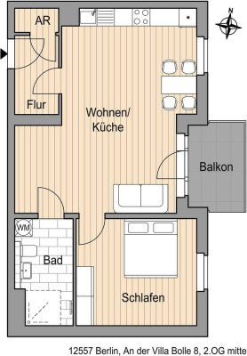 Mitten drin statt nur dabei: praktische 2-Zimmer-Wohnung