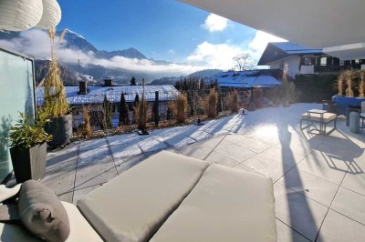 Blick frei!
Hochklassisches Wohnen mit großen Terrassenflächen und herrlichem Ausblick