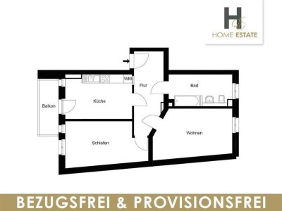 Detailverliebte 2-Zimmer mit Balkon - Provisionsfrei