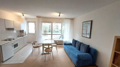 Direkt am Kurpark: Möblierte 1-Zimmer-Wohnung im 1. OG + TG Stpl. + Balkon + Küche, vom Eigentümer