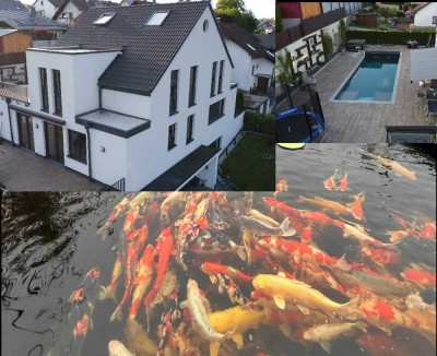Luxusvilla in Krombach – Sauna, Fitness, Pool & Koi-Teich inklusive!