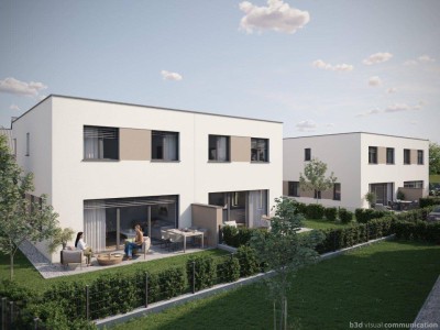 Top 1 Gefördertes Doppelhaus in Enns: 5 Zimmer, Terrasse, Eigengarten, PV- Anlage, belagsfertig!