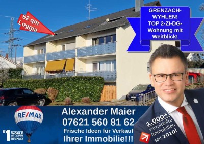 Modernisierte 2-Zi-DG-Wohnung mit Loggia in Grenzach-Wyhlen Rührberg!