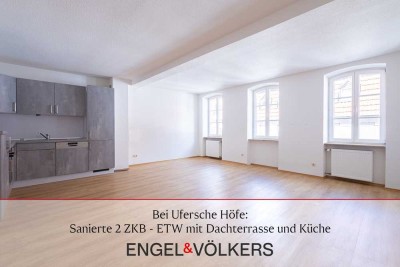 Bei Ufersche Höfe: Sanierte 2 ZKB - ETW mit Dachterrasse und Küche