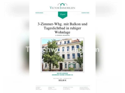 Tauschwohnung: Lichtdurchflutete 3-Raum-Wohnung