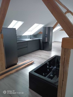 Erstbezug mit EBK: Stilvolle 2-Raum-DG-Wohnung mit gehobener Innenausstattung in Petersaurach
