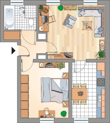 2,5 Zimmer Wohnung mit Einbauküche