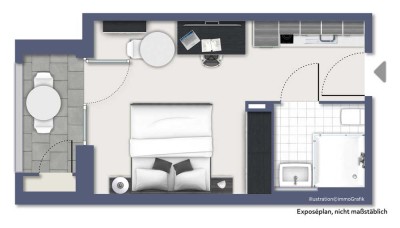 Furnished business apartmnet "Single-Suite XL" for two people to fall in love with !