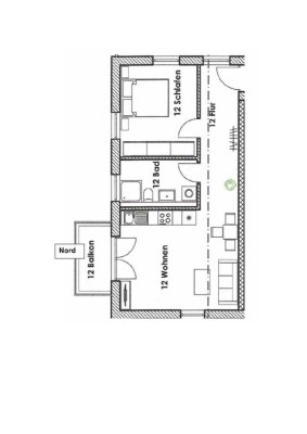 Schöne, helle 1,5 Zimmer Wohnung mit Nordbalkon