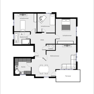Attraktive 5-Zimmer-Maisonette-Wohnung mit Terrasse und Garten