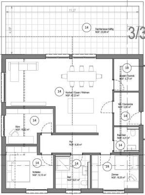 Erstbezug: Exklusive 4-Zimmer Penthouse-Wohnung mit Dachterrasse in Karlsbad (Spielberg)