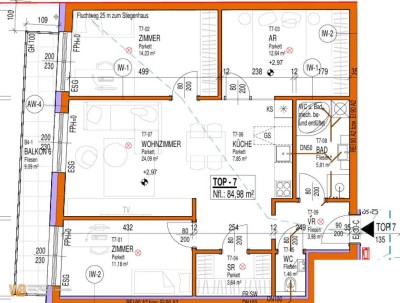Erstbezug Südwest-Ausrichtung, 85m² WFL + Balkon 9m², 24m² WZ mit offener Küche &amp; 3 Zimmer, 60m² PKW-Stellplatz