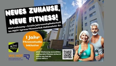 Gemütliche 2-Raum-Dachgeschoss-Wohnung + *Jahresmitgliedschaft im Fitnessclub