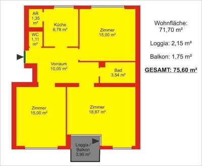 ANLEGER WOHNUNG + Befristet vermietet + SÜD-WESt- LOGGIA! Nähe Alte Donau