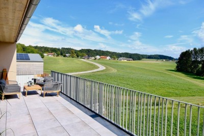 Luxuriöses Penthaus in Eggelsberg mit großer Dachterrasse, unverbaubarer Aussicht, Ruhelage, (provisionsfrei)