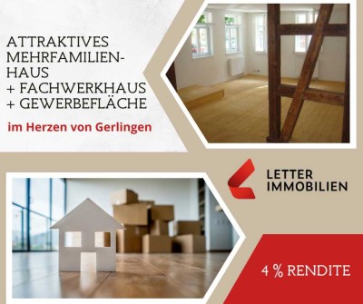 MFH + Fachwerkhaus + Gewerbe im Herzen von Gerlingen