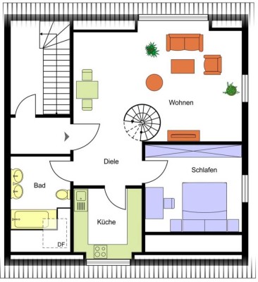Helle 2,5-Zimmer Maisonette-Wohnung mit Balkon in Reutlingen