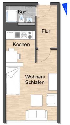 1-Zi.-Appartement: Schnell in Düsseldorf - Ideal für Pendler!