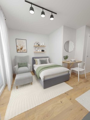 Kompaktes Design-Apartment – möbliert, ausgestattet & bezugsbereit ab 01.09.2025 Apartment Nr. 15
