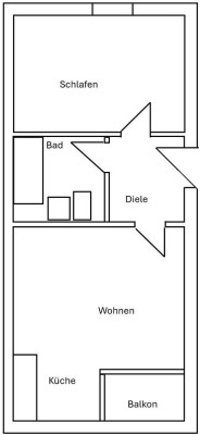 Exklusive, modernisierte 2-Raum-DG-Wohnung mit Balkon und geh. Innenausstattung mit EBK