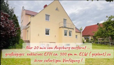 Achtung nur 20 min von Augsburg entfernt, großzüg. exkl. EFH 300 m² mit ELW geplant!