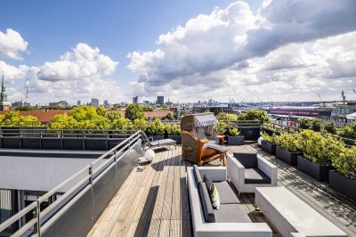 Spektakuläres Penthouse mit Panoramablick über Hamburg