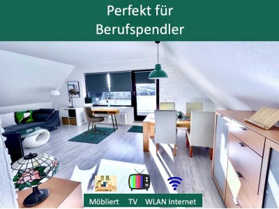2 Zimmer Wohnung All Inklusive - möbliert ausgestattet EBK Internet WLAN perfekt für Berufspendler