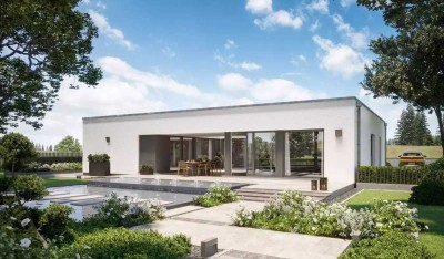 LUXURIÖSER FLACHDACHBUNGALOW MIT ATRIUM -ATEMBERAUBEND SCHÖN-
