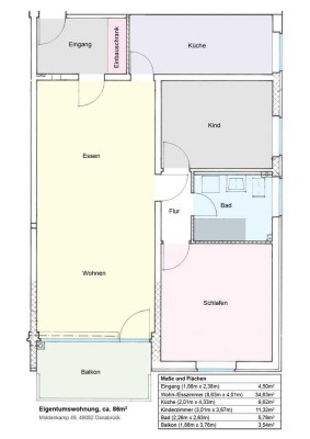 Sanierte 4-Zimmer-Penthouse-Wohnung mit Balkon, Tiefgaragenstellplatz und Keller in Osnabrück