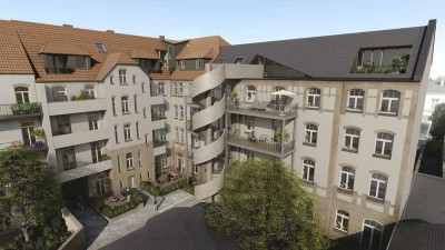 Erstbezug nach Sanierung, Terrassenwohnung im denkmalgeschützten Altbau in Düsseldorf Unterbilk...