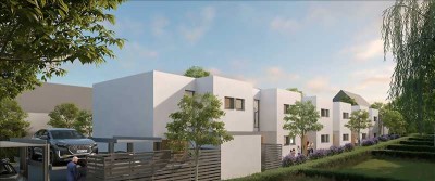 Schöne Eckwohnung im Reihenhausstil mit Terrasse und Garten