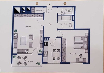 Sanierte 2 Zimmerwohnung mit Balkon in Langen zu vermieten