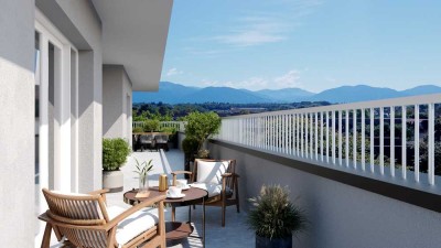 Exklusives Penthouse mit Panoramabergblick und sonniger Dachterrasse | Das Flussquartier Kolbermoor