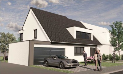 Exklusive Doppelhaushälfte A+, KfW 40, PV Anlage, Wärmepumpe, Keller, mit Grundstück zum Festpreis