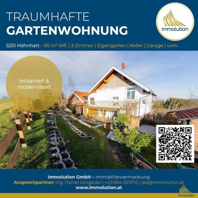 Wohnen im Grünen – Charmante 3-Zimmer Gartenwohnung in Höhnhart