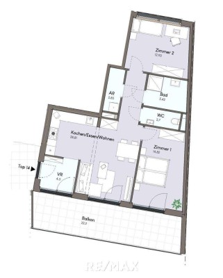 Neubau Erstbezug | 3 Zimmer Wohnung |Wohnung mit XL-Balkon- inkl. 2 Garagenplätze