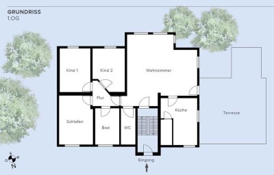 Gepflegte 4-Zimmer-Wohnung mit 48 m² Balkon-Terrasse und EBK, 2 Parkplätze