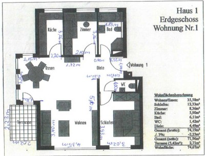 Von PRIVAT: 2-Zimmer/Küche/Bad Wohnung mit Terrasse in Leinfelden-Echterdingen